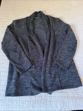 Carol Rose Dark Heather Gray Open-Front Women's Cardigan
